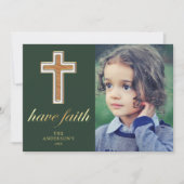 Heb geloof | Kerstfoto voor religieuze kruisbeelde Feestdagenkaart (Voorkant)