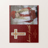 Heb geloof | Kerstfoto voor religieuze kruisbeelde Legpuzzel (Verticaal)