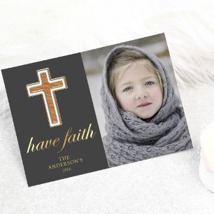 Heb Geloof Religieus Kruis Kerst Foto Feestdagenkaart