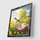 Heb geloof, zelfs zo klein als een mosterdzaadje vierkante klok (Hoek)