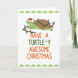 Heb Geweldige Kerstmis schildpad-Y Feestdagen Kaart