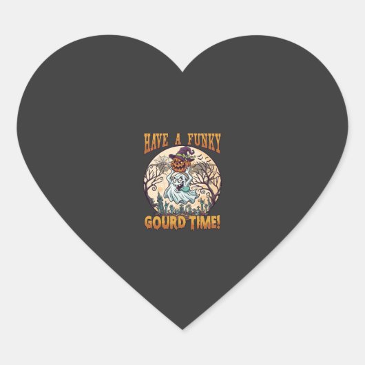 Heb Grappige Pompoen Tijd Spook Pompoen Kerkhof Hart Sticker (Voorkant)