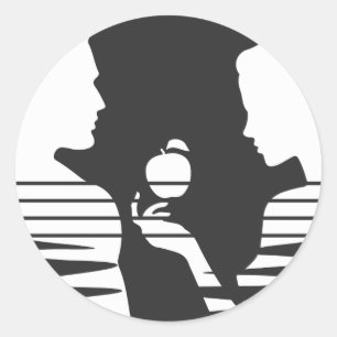 Heb handen een Apple aan Adam, Witte Versie 2/3 Cl Ronde Sticker