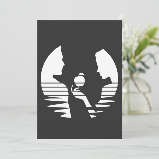 Heb handen een Apple aan Adam, Witte Versie 2/3 Feestdagenkaart (Staand voorkant)