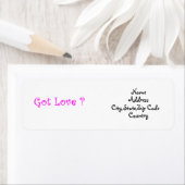 Heb het etiket van het LiefdeAdres (Insitu)