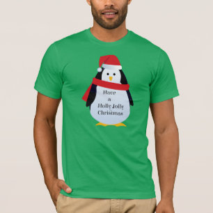 "Heb Holly Jolly Kerstmis" Santa Penguin T Shirt