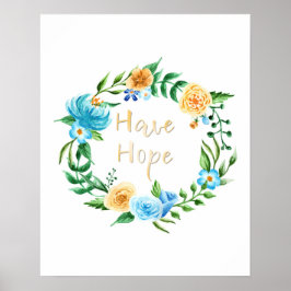 Heb hoop Floral krans Poster