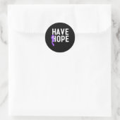 Heb Hoop Paarse Lint Overdose Awareness End Toevoe Ronde Sticker (Tas)