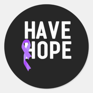 Heb Hoop Paarse Lint Overdose Awareness End Toevoe Ronde Sticker