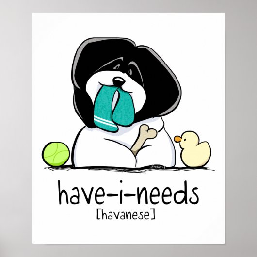 Heb-i-behoeften Havanese Off-Leash Art™ Poster (Voorkant)