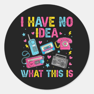 Heb idee wat dit is 90s jongens 80s kostuum kinder ronde sticker