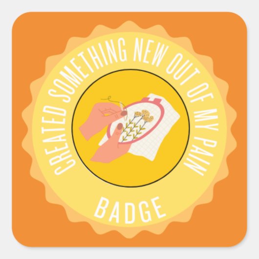 heb iets nieuws gemaakt uit mijn pijnkaart vierkante sticker (Voorkant)