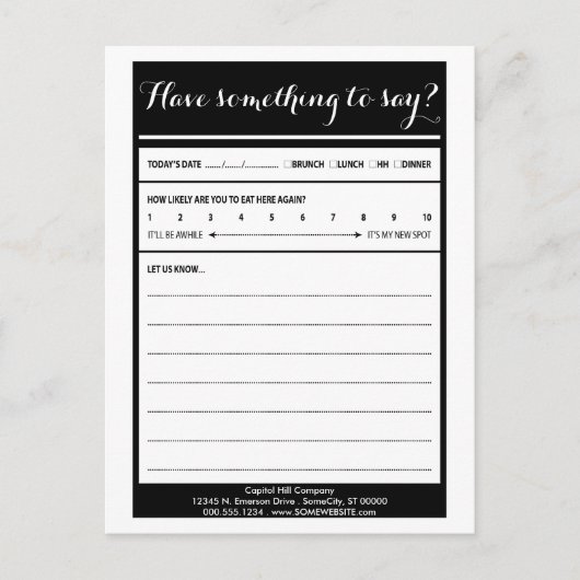 heb iets om commentaar te geven briefkaart (Voorkant)