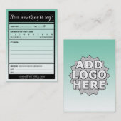 heb iets om commentaarkaartje met logo te zeggen visitekaartje (Voorkant / Achterkant)