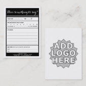 heb iets te zeggen over de logo-commentaarkaart visitekaartje (Voorkant / Achterkant)