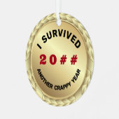 heb ik 20# medaille grappig overleefd metalen ornament (Voorkant links)