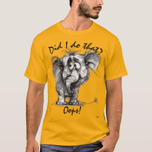 Heb ik dat gedaan? Grappig olifant T-shirt - Oeps! (Voorkant)