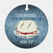  heb ik de blizzard auto overleefd metalen ornament (Voorkant)