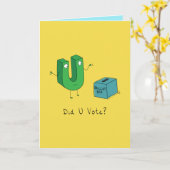 Heb ik gestemd - Grappige stemverkiezing woordspel Kaart (Gele Bloem)