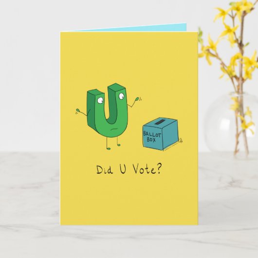 Heb ik gestemd - Grappige stemverkiezing woordspel Kaart (Gele Bloem)
