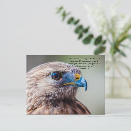 "Heb ik je niet besteld? Wees sterk en moedig Briefkaart (Staand voorkant)