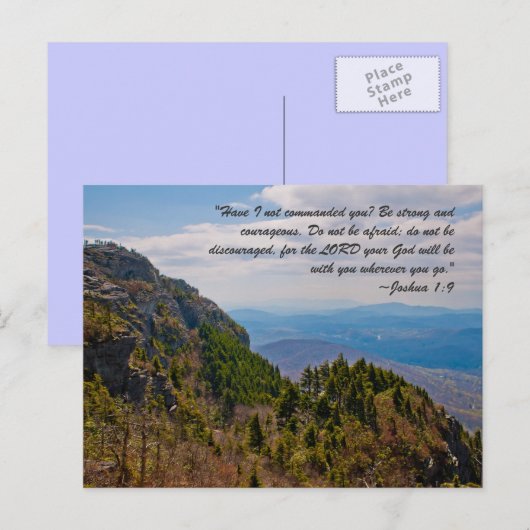 "Heb ik je niet besteld? Wees sterk en moedig Briefkaart (Voorkant / Achterkant)