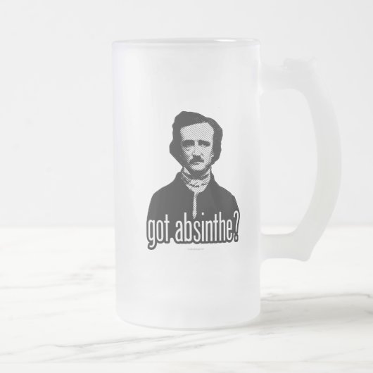 Heb je absinthe? mok van gevorst glasbier (Rechts)