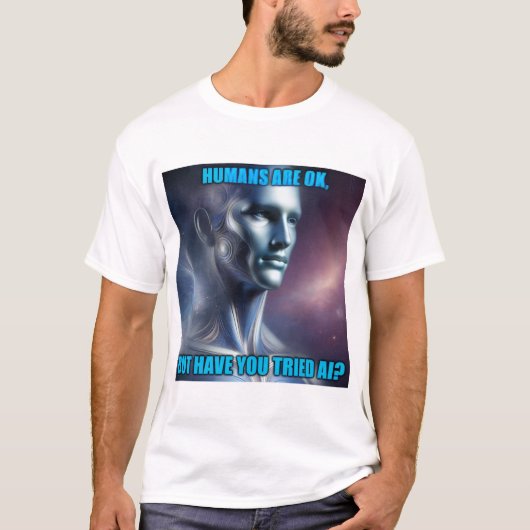 Heb je AI geprobeerd - Heren Wit T-Shirt (Voorkant)