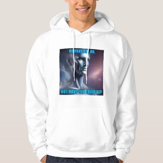 Heb je AI geprobeerd - Heren Witte Hoodie (Voorkant)