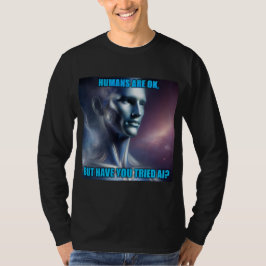 Heb je AI geprobeerd - Heren Zwarte Lange Mouwen T T-shirt