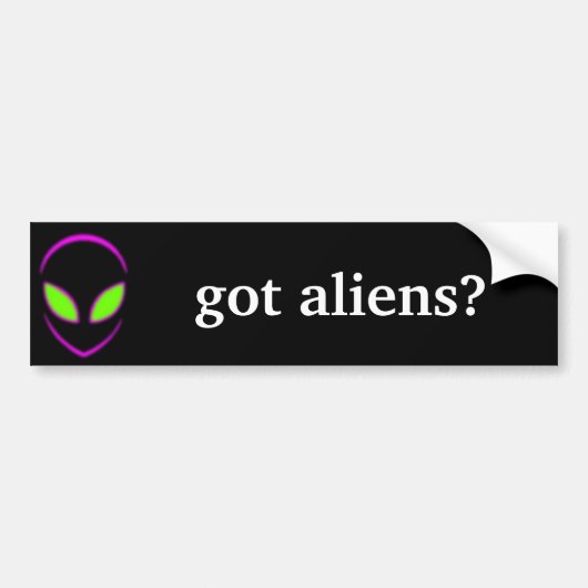 Heb je aliens? bumpersticker (Voorkant)