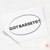 Heb je Bassets? Tekst Ovale Sticker (Envelop)