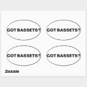 Heb je Bassets? Tekst Ovale Sticker (Vel)