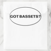 Heb je Bassets? Tekst Ovale Sticker (Tas)
