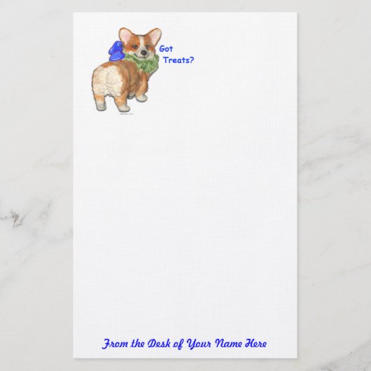 "Heb je behandelingen?" Corgi Stationery Briefpapier (Voorkant)