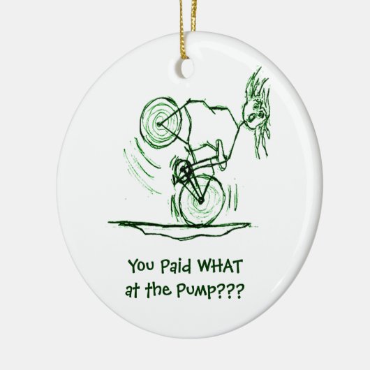 Heb je betaald wat bij de pomp? keramisch ornament (Links)