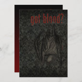 Heb je bloed? Uitnodiging voor Halloween Party (Voorkant / Achterkant)
