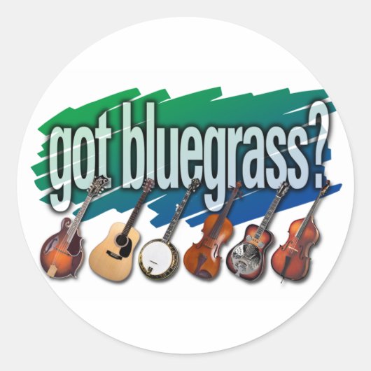 "Heb je Bluegrass?" Ronde Sticker (Voorkant)