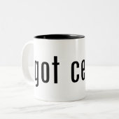 Heb je cello? tweekleurige koffiemok (Voorkant links)