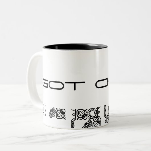 Heb je chai? tweekleurige koffiemok (Voorkant links)