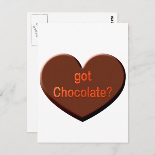 Heb je chocolade? briefkaart (Voorkant / Achterkant)