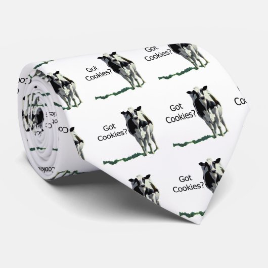 Heb je Cookies? Holstein Cow Stropdas (Opgerold)