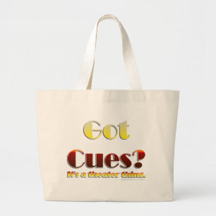 Heb je Cues? (Alleen tekst) Grote Tote Bag