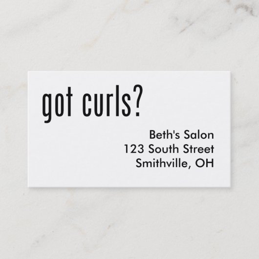 Heb je Curls? Afsprakenkaartje (Voorkant)