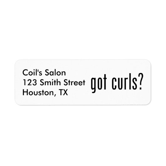 Heb je Curls? Etiket (Voorkant)