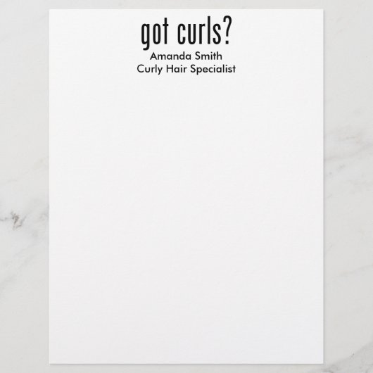 Heb je Curls? Gepersonaliseerd Briefhoofd (Voorkant)