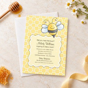 Heb je de bij gehoord? Baby Shower met hommelthema Kaart