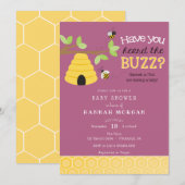 Heb je de Buzz gehoord? Bijen Baby shower Kaart (Voorkant / Achterkant)