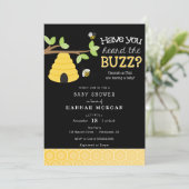 Heb je de Buzz gehoord? Bijen Baby shower Kaart (Staand voorkant)