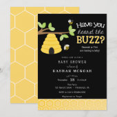 Heb je de Buzz gehoord? Bijen Baby shower Kaart (Voorkant / Achterkant)